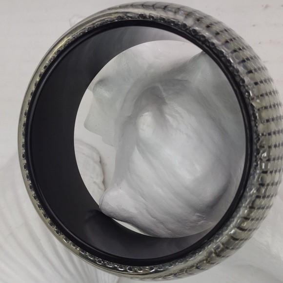 2 Blingy (1 Paisley) Boho Disco Resin Coated Chunky Cool Bangles EUC - Picture 6 of 12